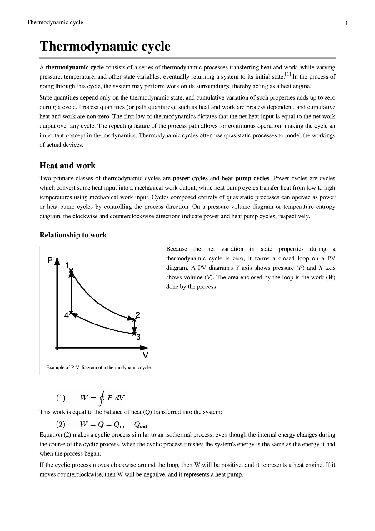 Mechanical Engineering Thermodynamic Cycle Note - Thermodynamic Cycle A ...