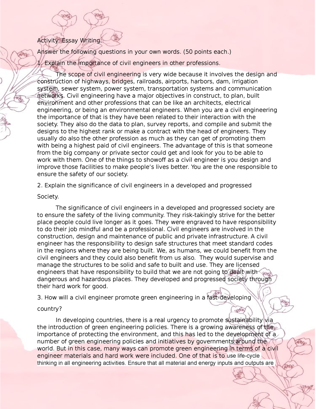 orientation experience essay