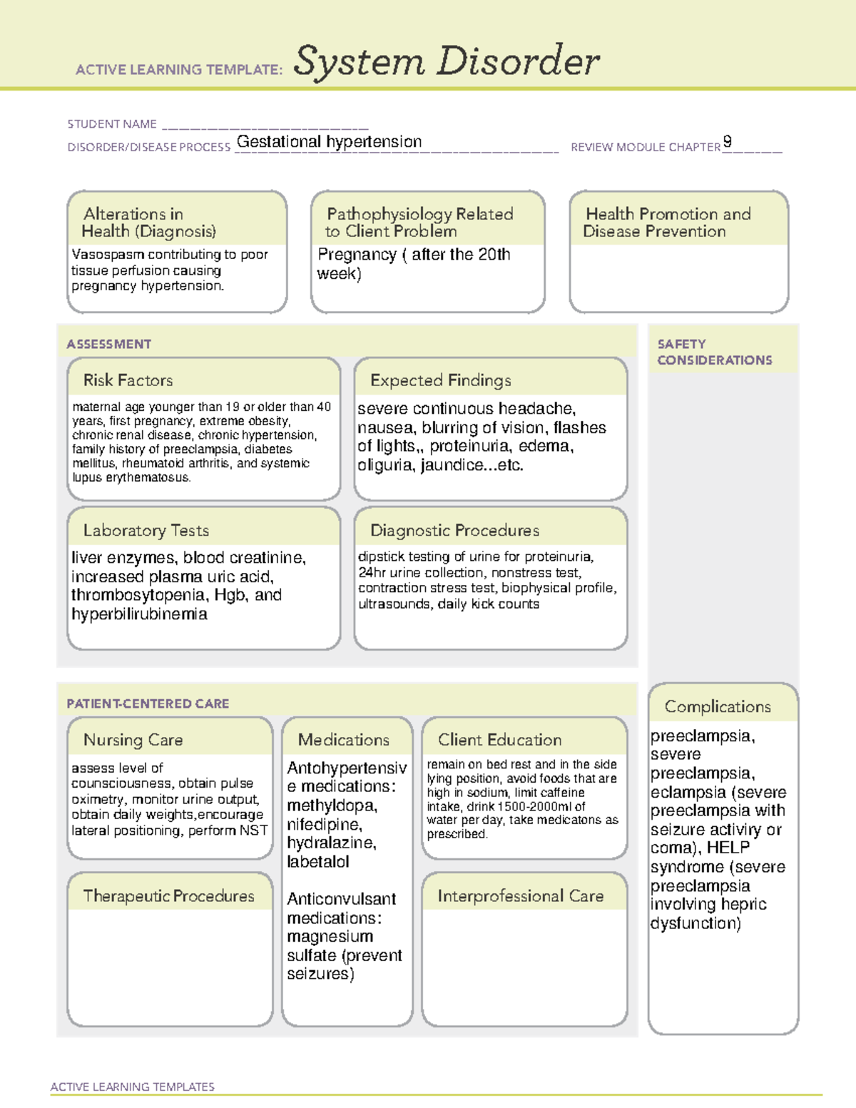 ALT System disorder-GH - ACTIVE LEARNING TEMPLATES System Disorder ...