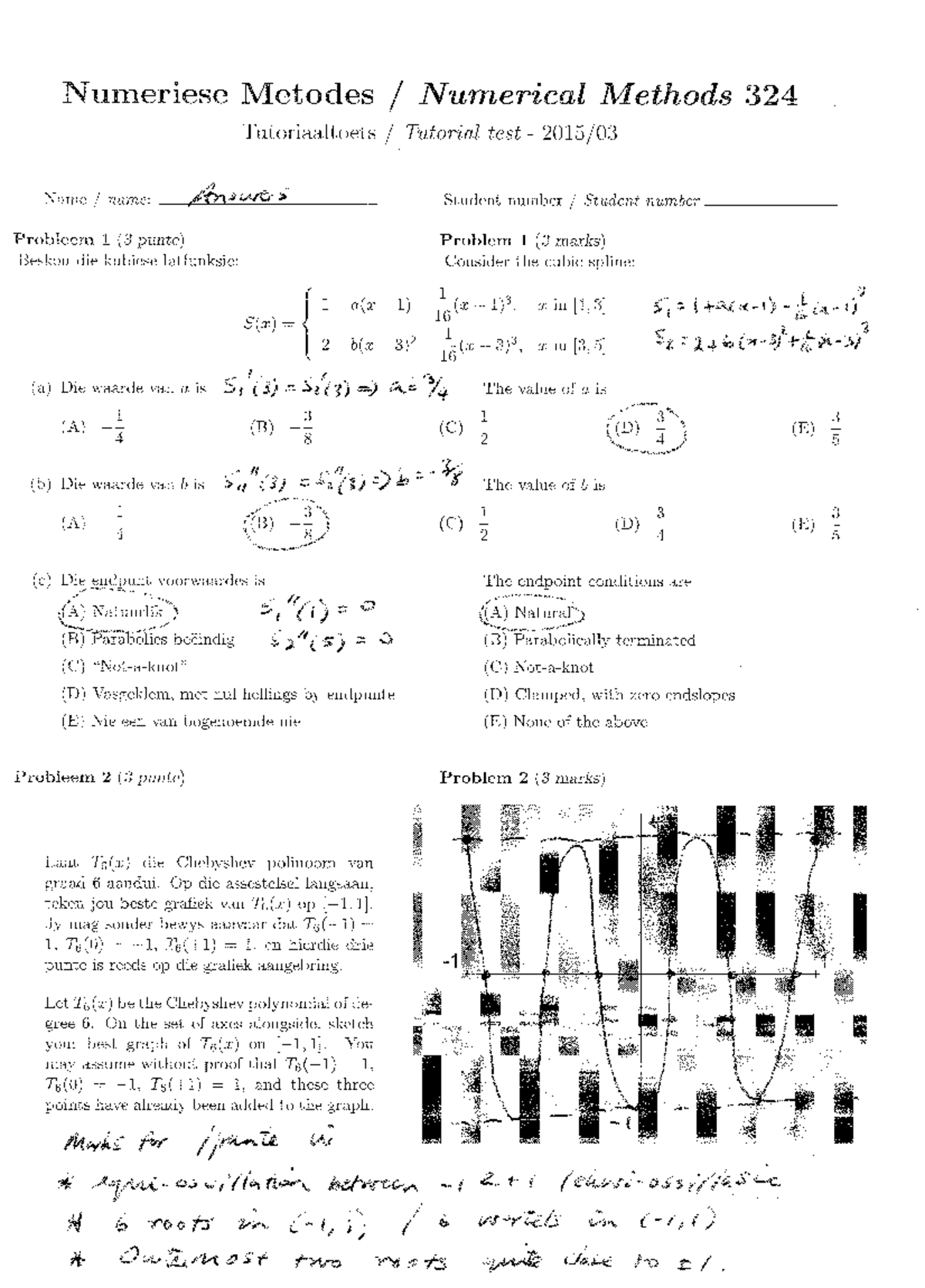Tuttest 03 solns - Tut test 3 solution - Numeriese Metodes / Numerical ...