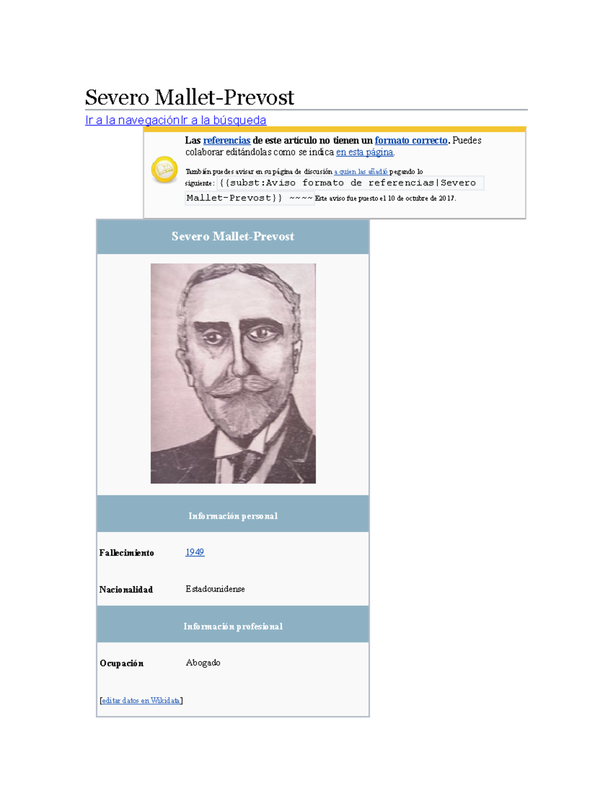 Severo Mallet PrevostSevero MalletPrevost (f. 1949) Severo MalletPrevost Ir a la navegación