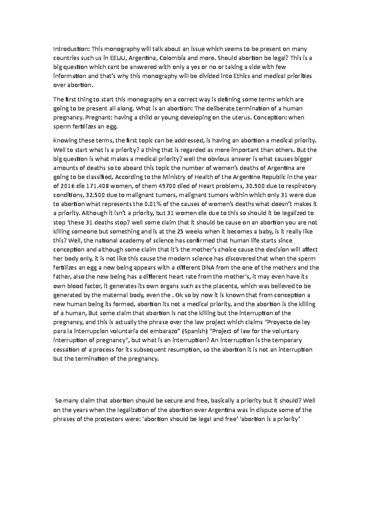 Maxi aborto 2 - pool - Introduction: This monography will talk about an ...