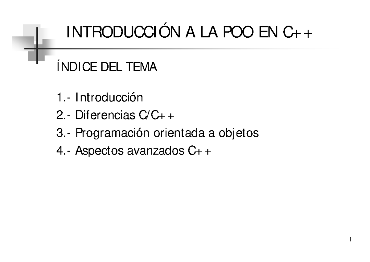 T5 - Apuntes - INTRODUCCIÓN A LA POO EN C++ ÍNDICE DEL TEMA1 ...