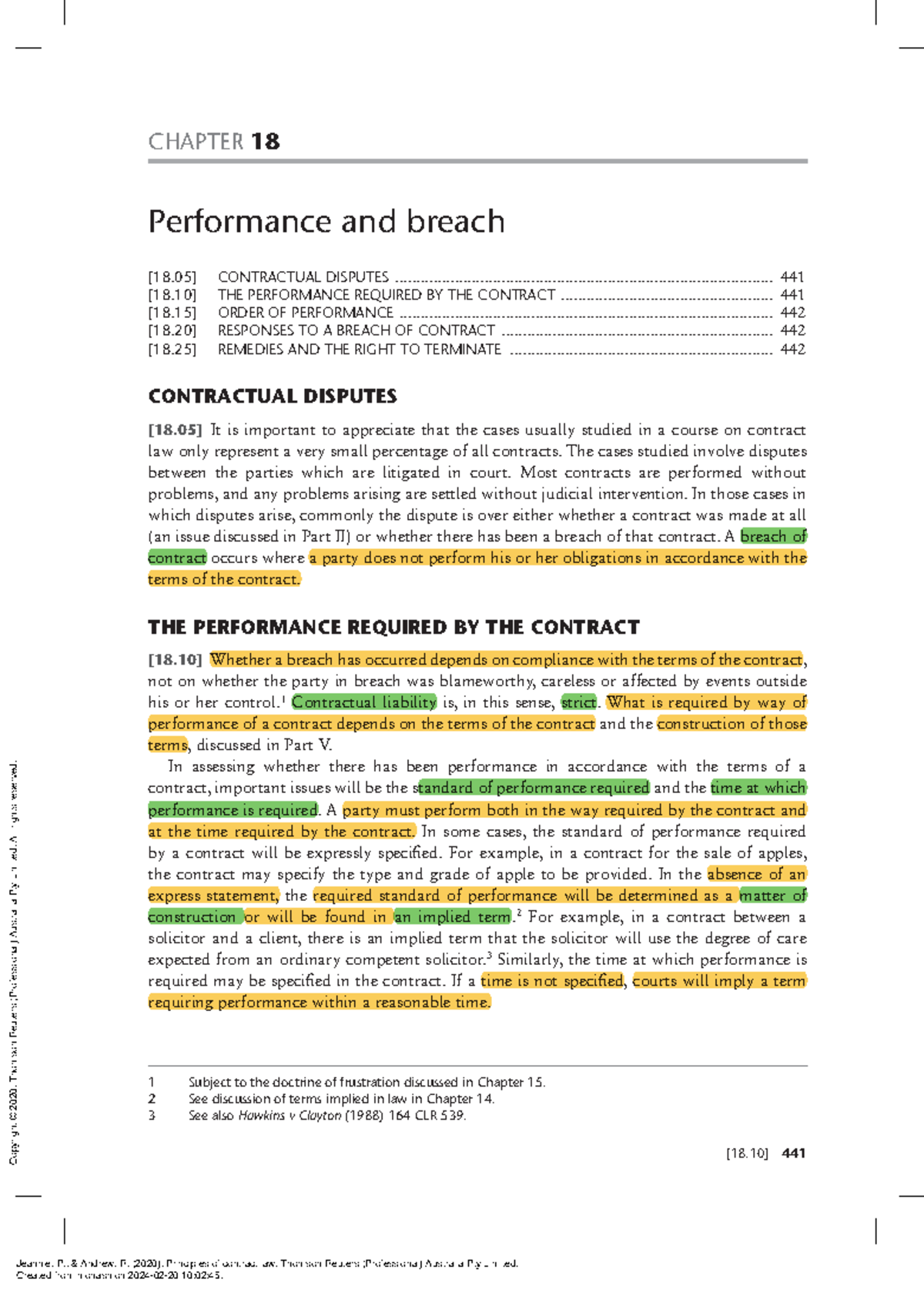 Week One Reading - ####### [18] 441 CHAPTER 18 Performance and breach ...