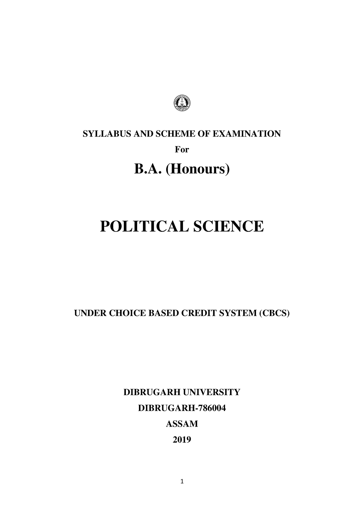 Syllabus BA Hons Political Science 30 - SYLLABUS AND SCHEME OF ...