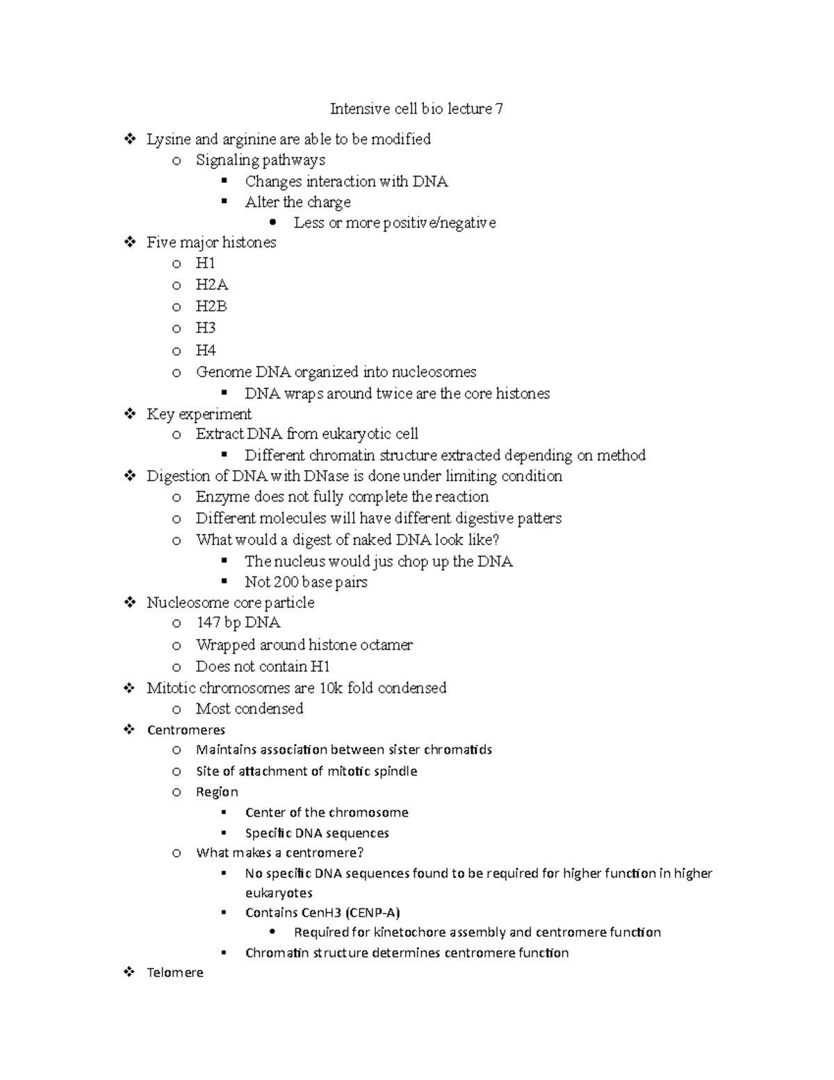 Intensive cell bio lecture 7 - Studocu