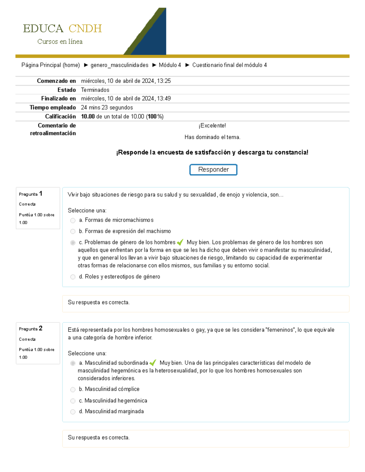 Cuestionario Final Del Módulo 4 Genero Masculinidades - EDUCA CNDH ...