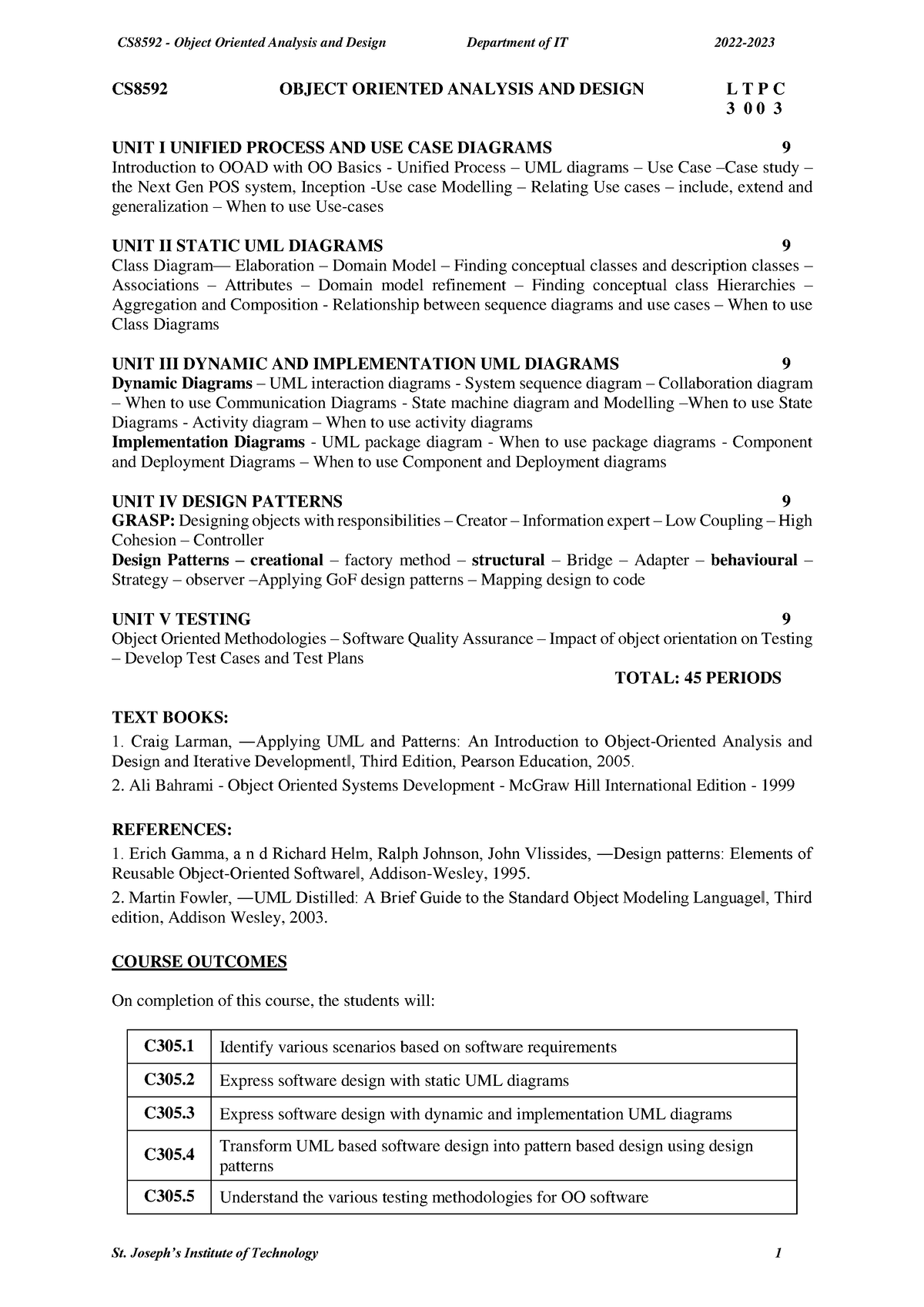 CS8592 OOAD Question BANK 2022 23 - CS8592 OBJECT ORIENTED ANALYSIS AND ...