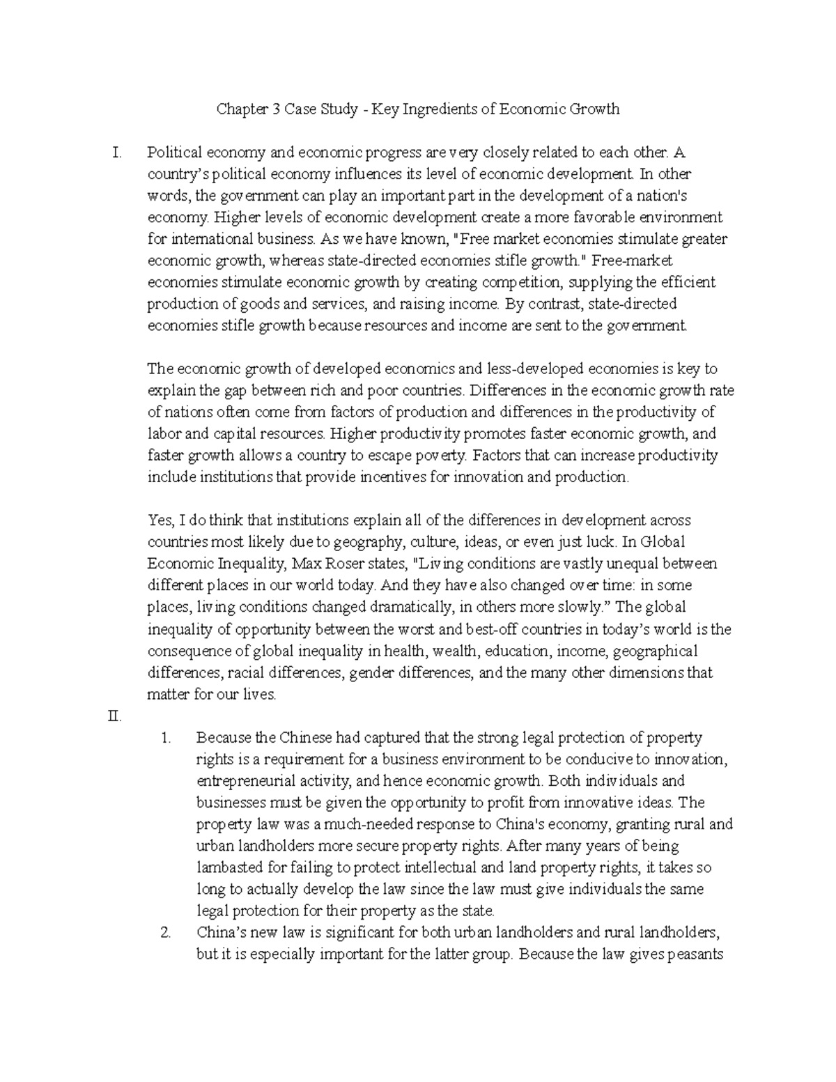 Chapter 3 Case Study - Key Ingredients of Economic Growth - Political ...