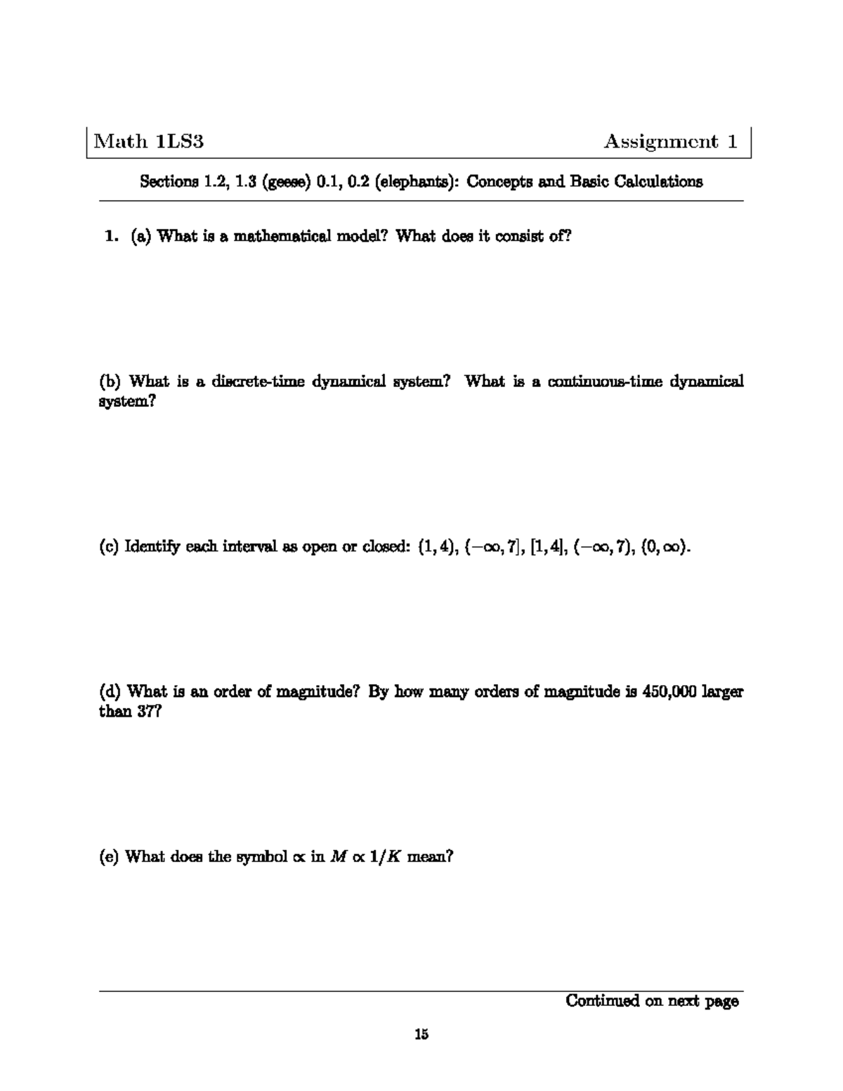 Assignment 1, Course workbook - Math 1Ls3 - McMaster - Studocu