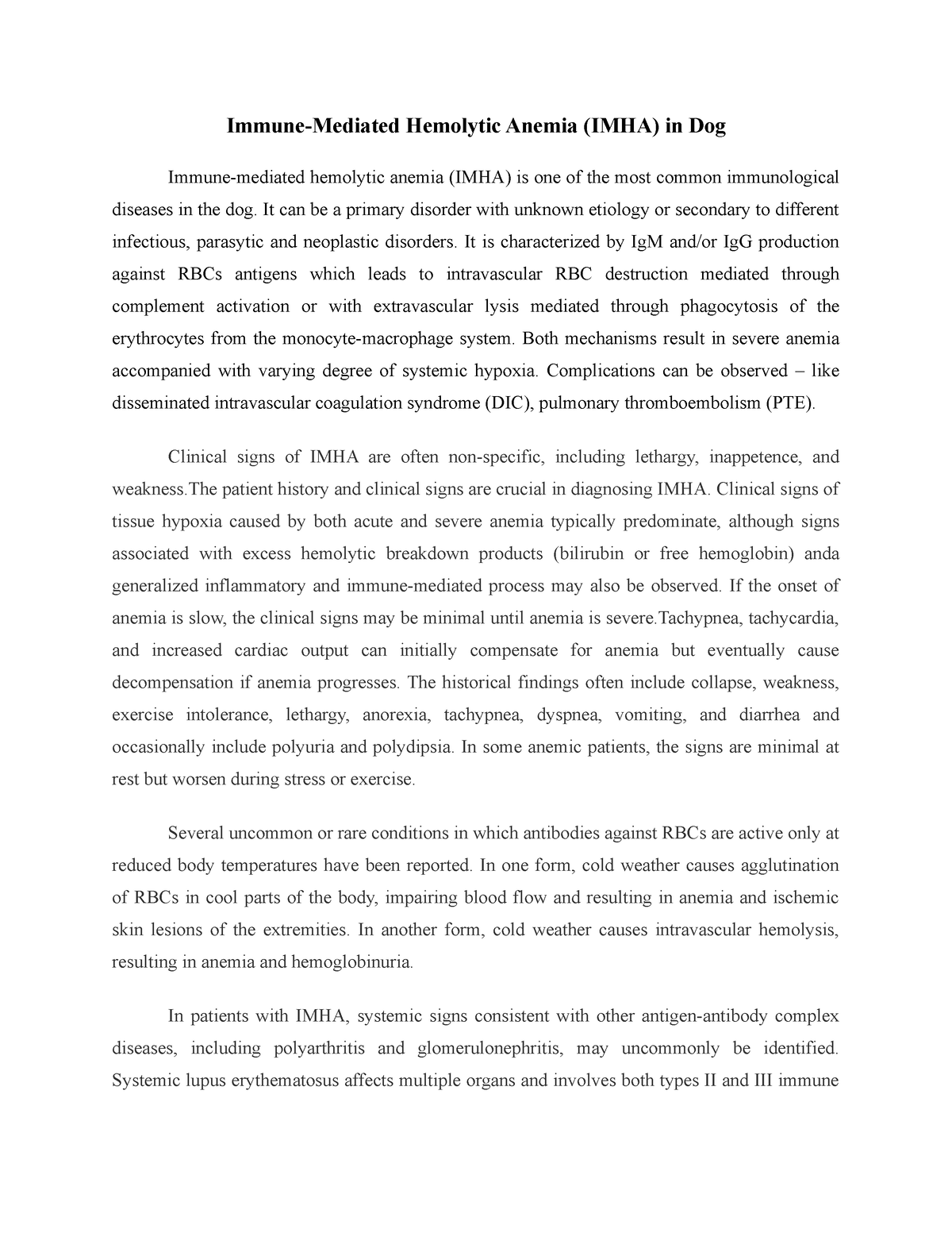 IMHA - Definition And Clinical Signs Of Immune-Mediated Hemolytic ...