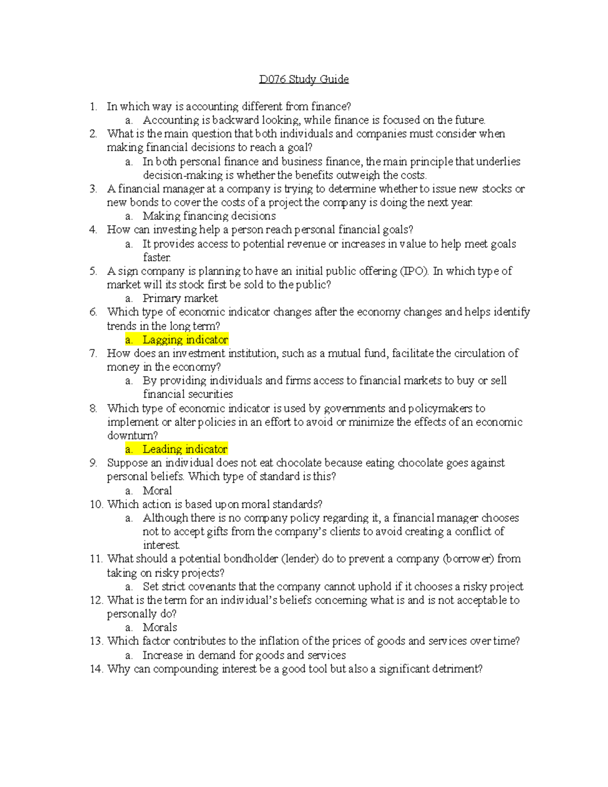 D076 Study Guide - D076 Study Guide In Which Way Is Accounting ...