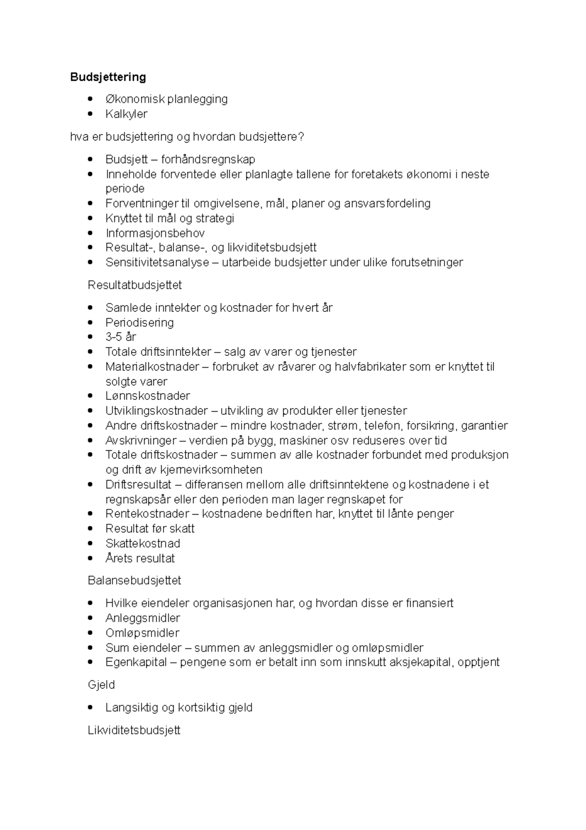 Kapittel 10 Forretningsforst else Budsjettering konomisk 