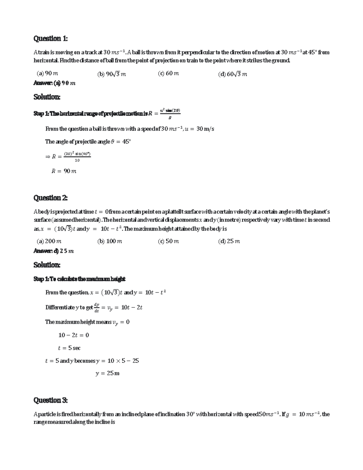 physics-projectile-motion-class-11-questions-and-their-solutions-with