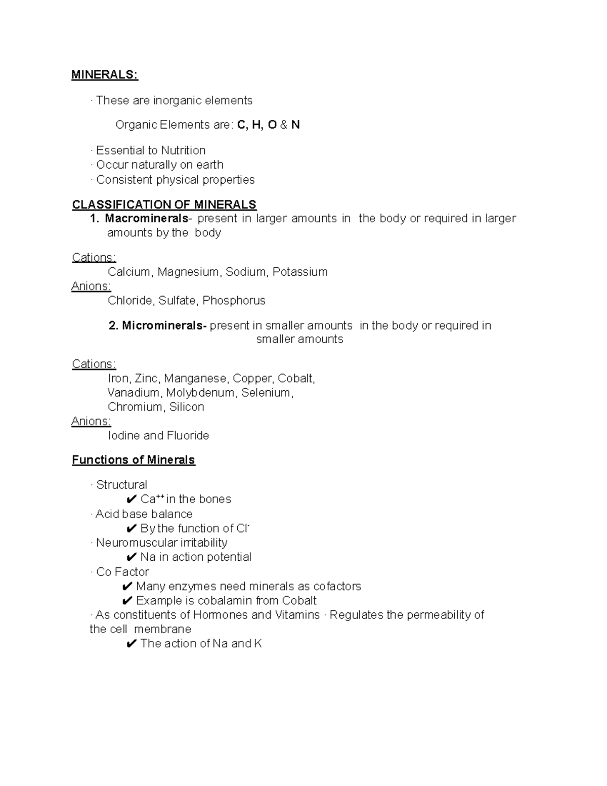 Classification OF Minerals - MINERALS: ∙ These are inorganic elements ...