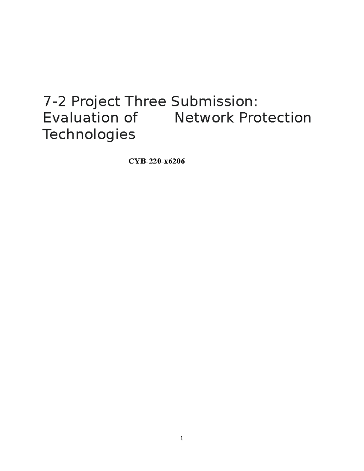 7-2 Project Three Submission Evaluation Of Network Protection ...