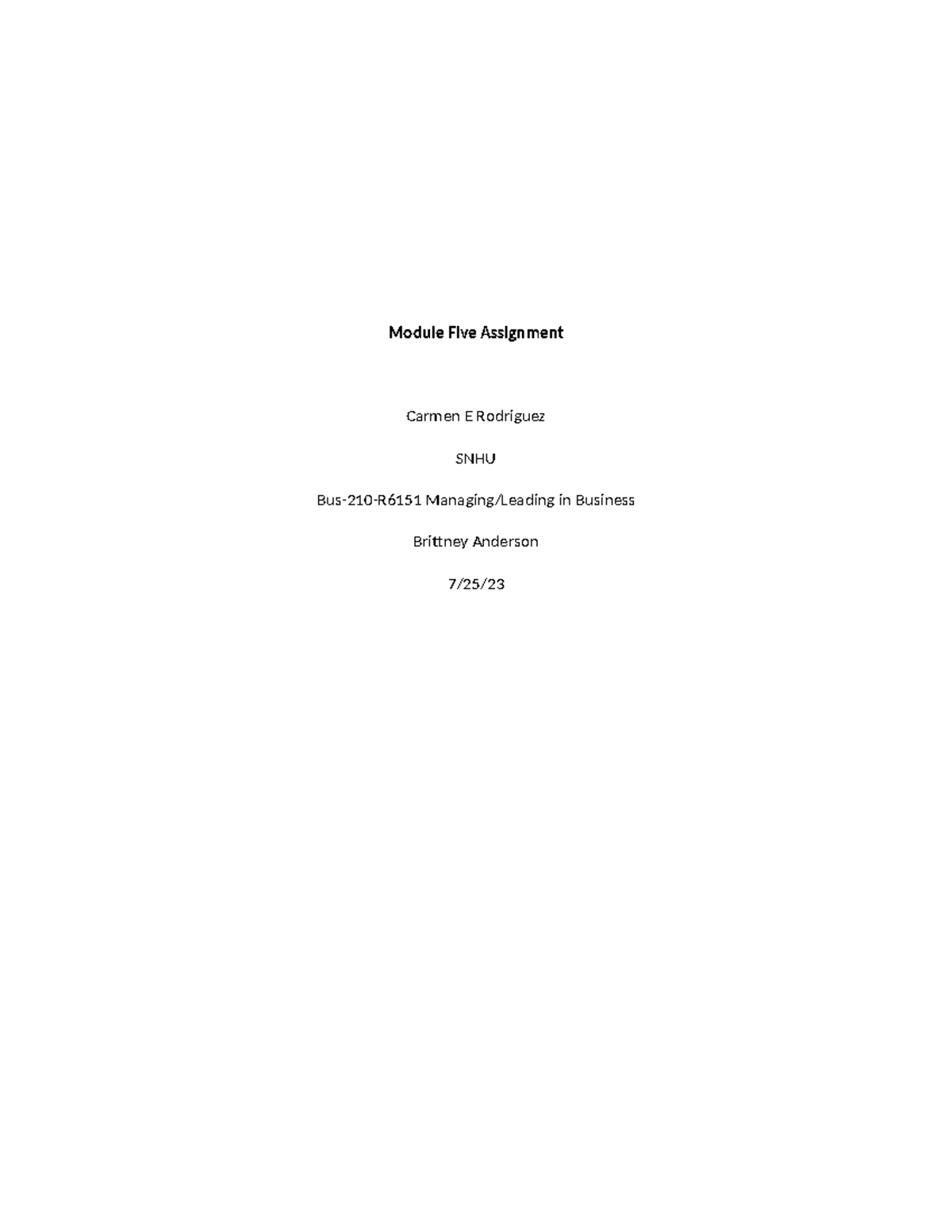 Module Five Assignment Socially Responisble - Module Five Assignment ...