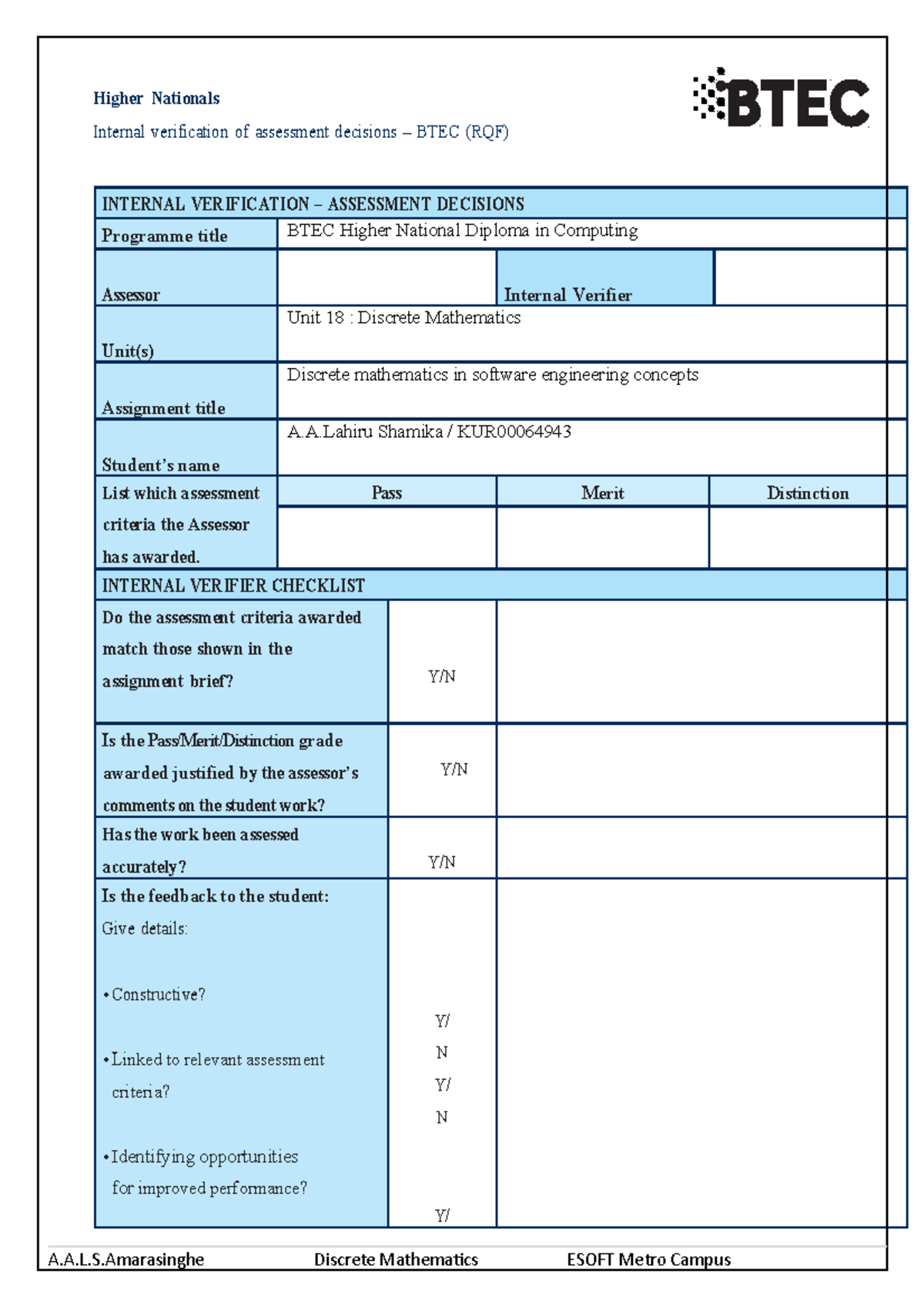 A.A.Lahiru Shamika-HND COM - Unit 18 - Discrete Mathematics Reworded ...