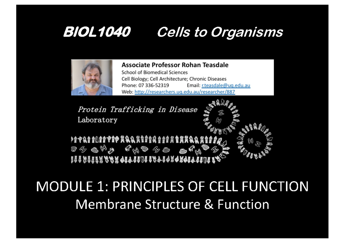 Biol1040 Mod-1 - Module 1 Lecture - BIOL1040 Cells To Organisms MODULE ...