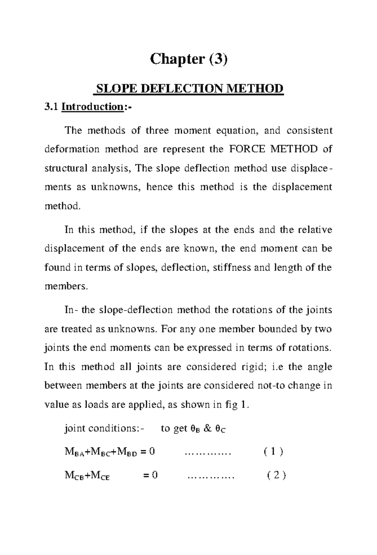 Extra Reading and Example - Slope Deflection - Chapter (3) SLOPE ...