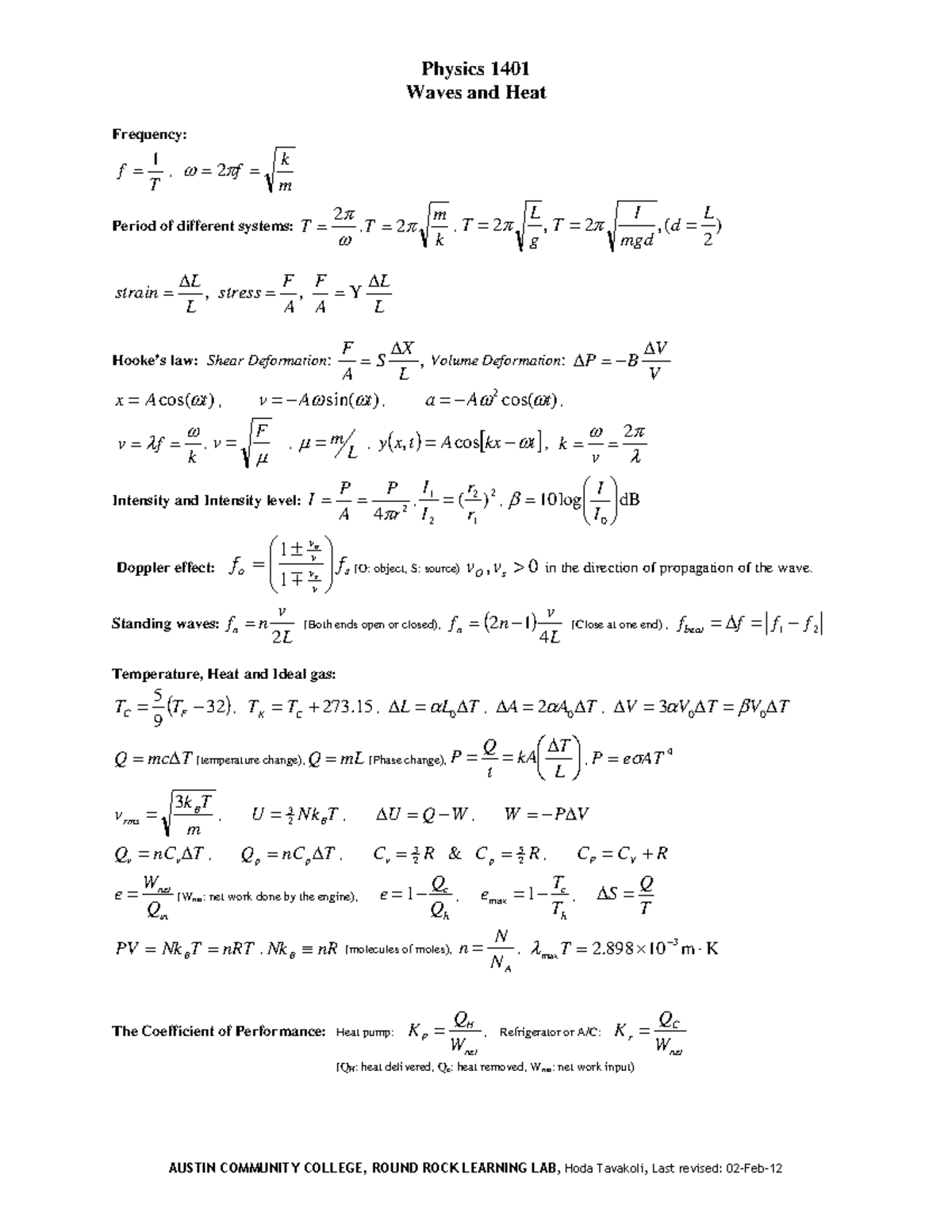 Gen Coll Phys Sheet 3 - Practice Materials For General Math - Physics 