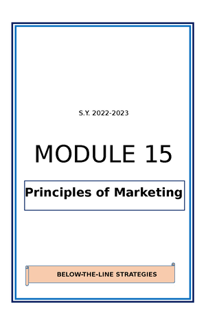 Marketing - lesson 14 - S. 2022- MODULE 14 Principles of Marketing ...