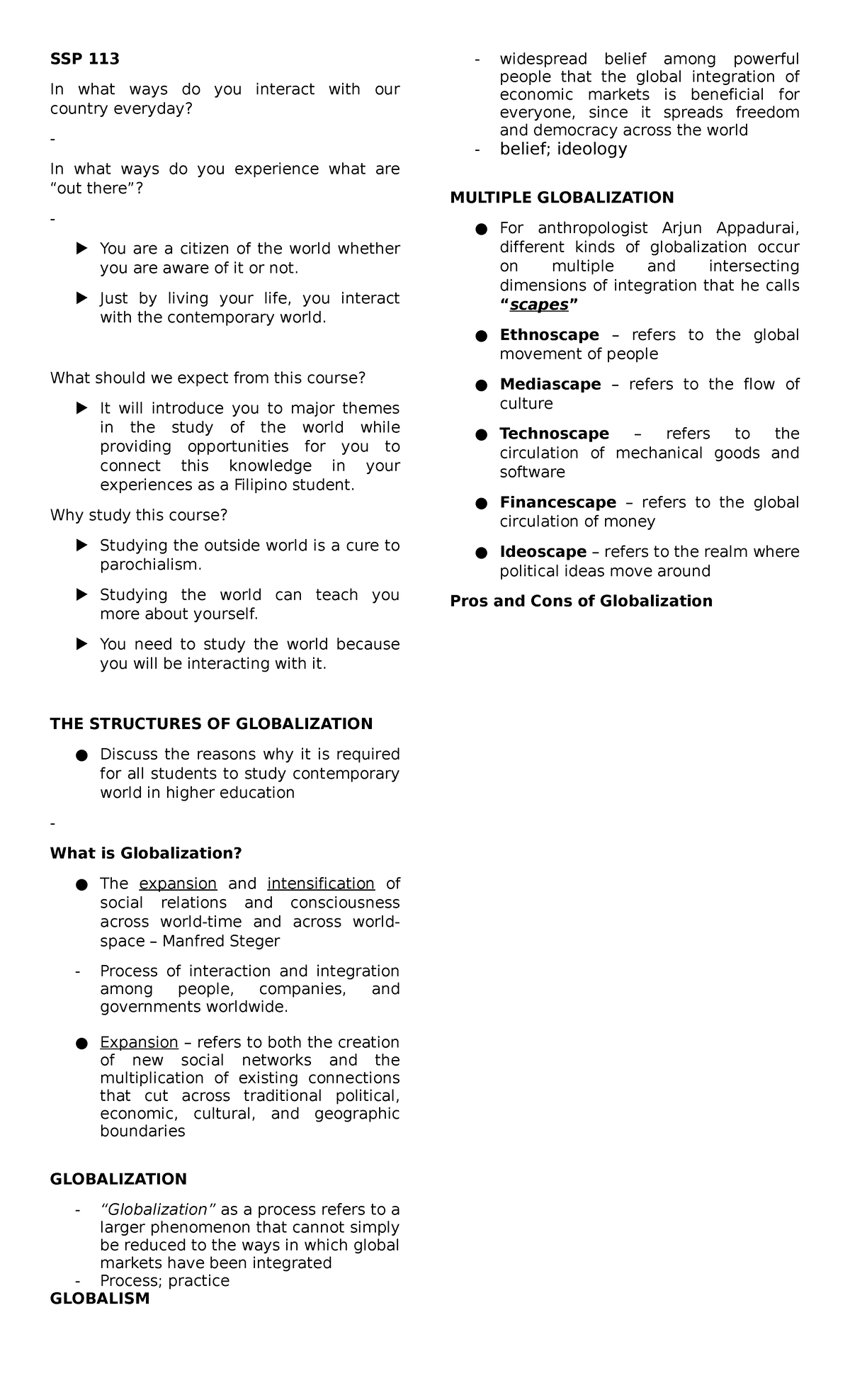 SSP 113 Reviewer 1 - Lesson 1 - SSP 113 In what ways do you interact ...