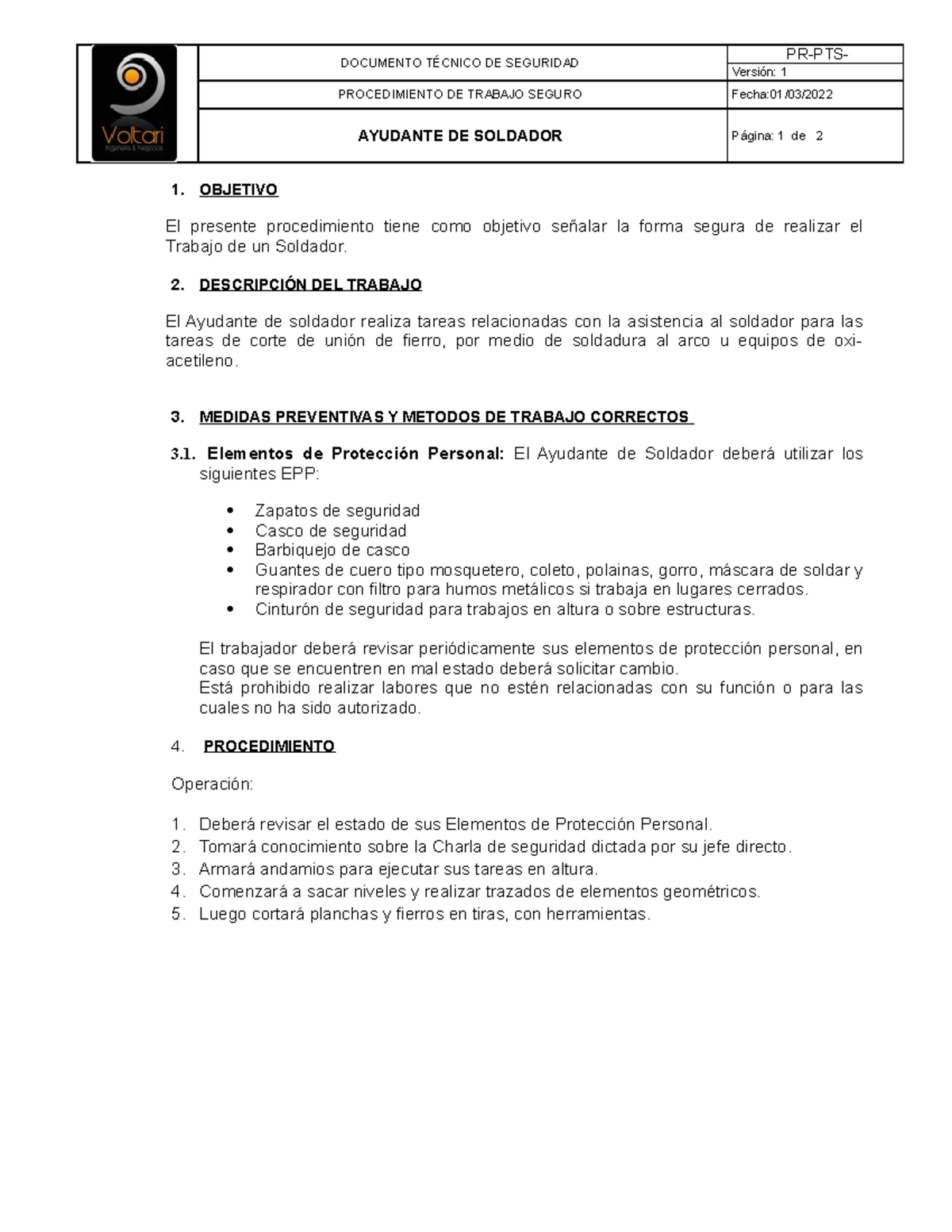 PR-PTS Ayudate Soldador - DOCUMENTO TÉCNICO DE SEGURIDAD PR-PTS ...