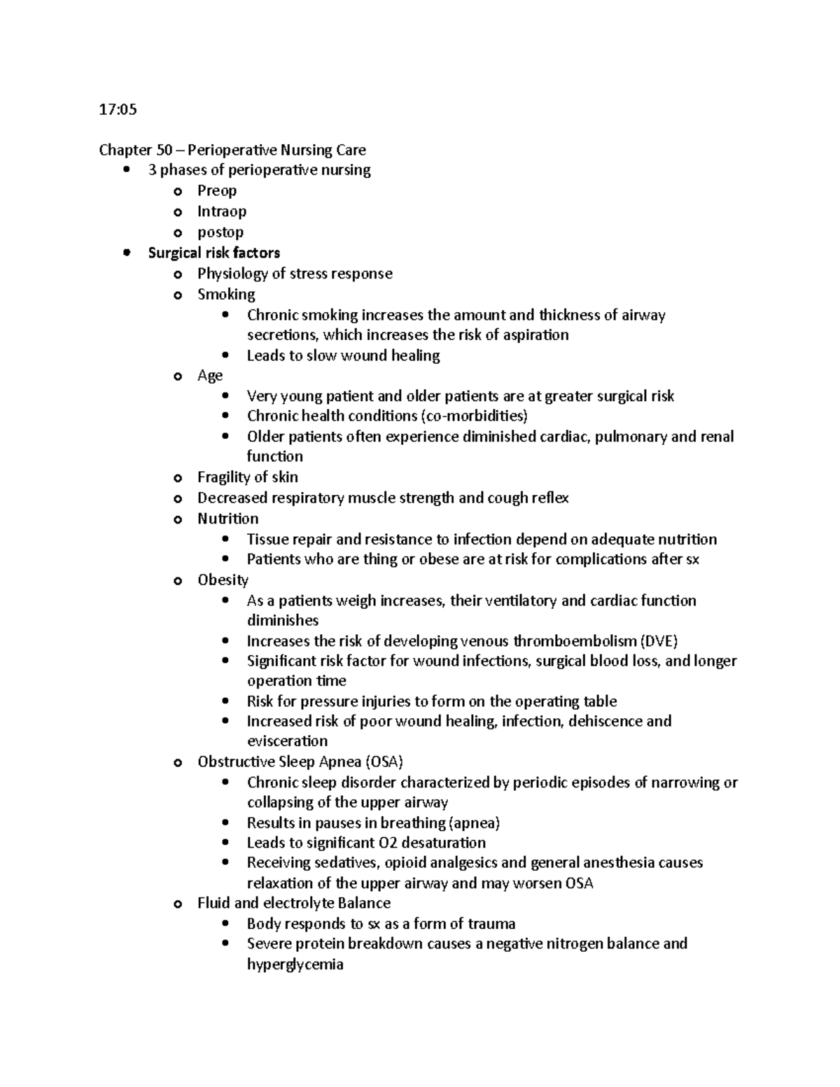 Ch 50 - Chapter 50 notes for Med Surg lecture - 17: Chapter 50 ...