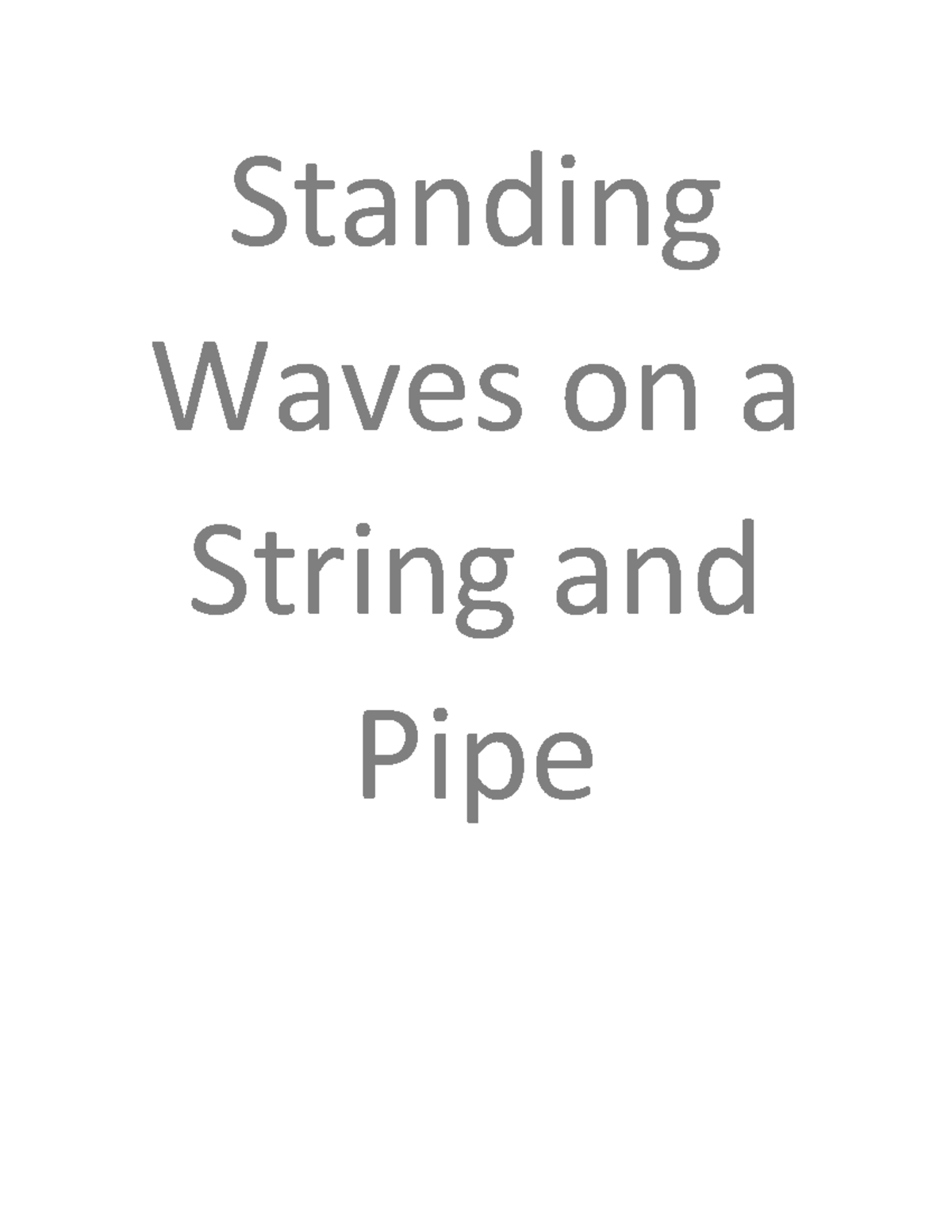 Standing Waves Interference Solutions Standing Waves On A String And 