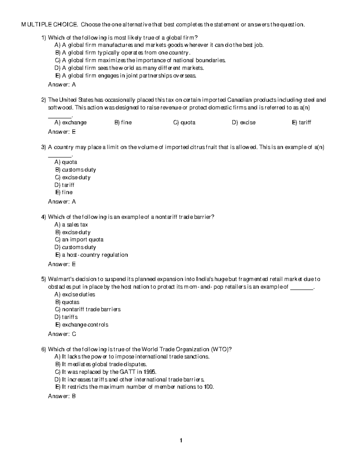 Chapter 15 testbank MARK201 - M ULTI PLE CH OI CE. Choose the one al ...