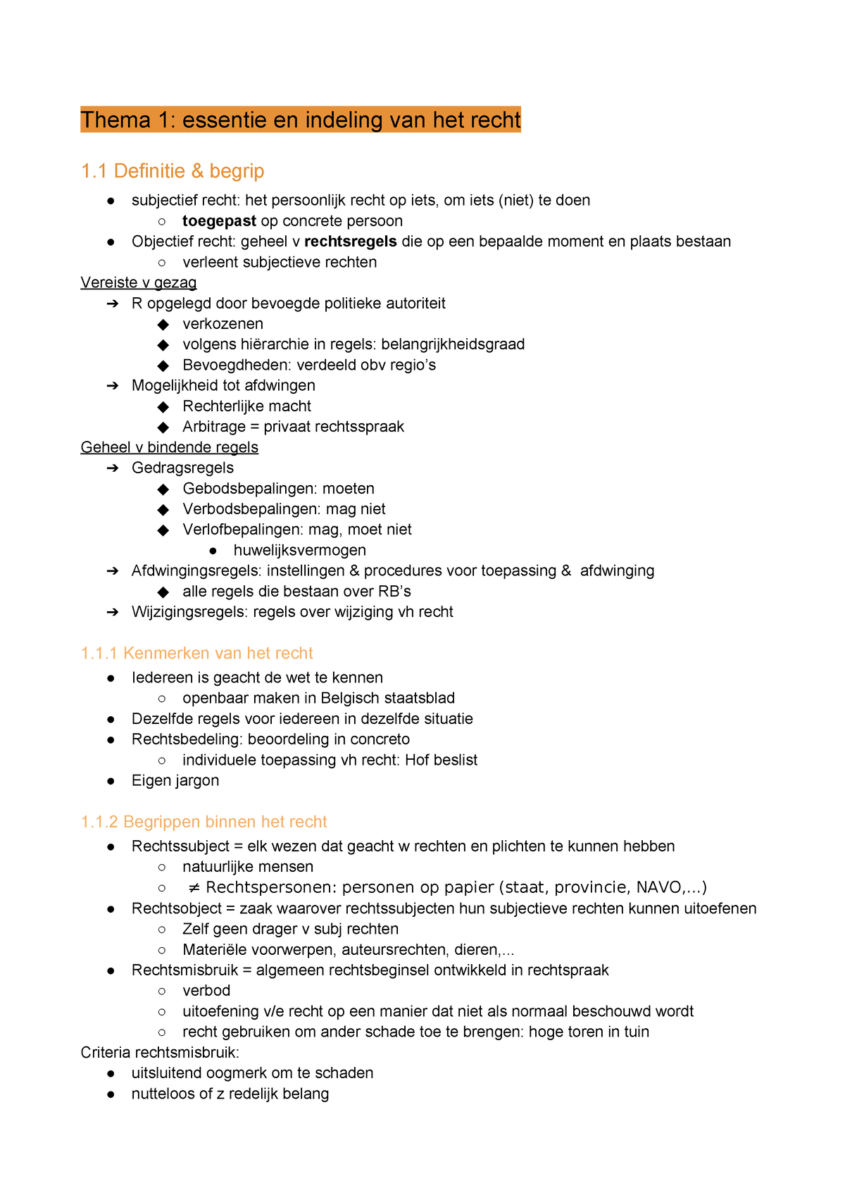 H H Inleiding Tot Het Recht Thema Essentie En Indeling Van Het