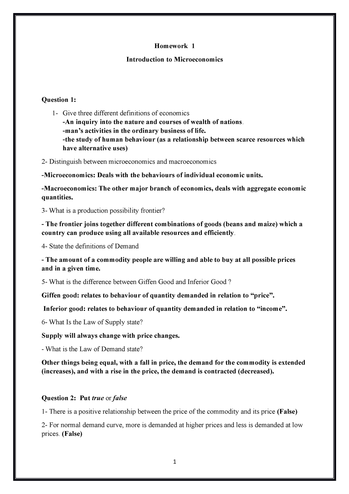 mindtap homework answers microeconomics