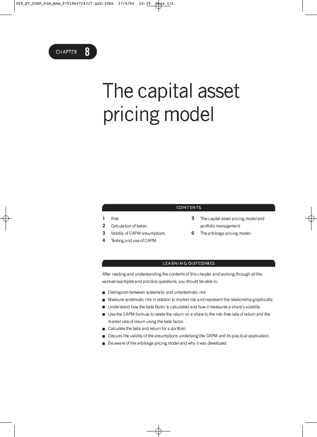 CAPM chapter - The capital asset pricing model chapter 8 contents ...