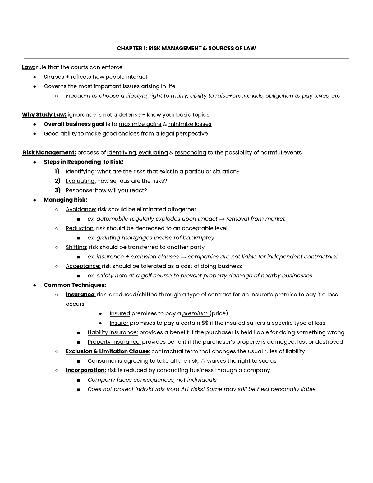 law122-notes-chapter-1-risk-management-sources-of-law-law-rule