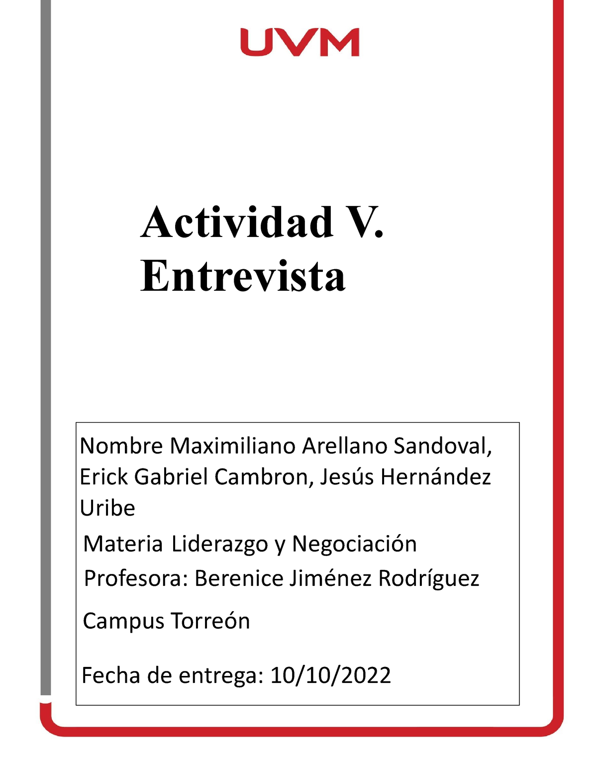 A#9 MAS - Actividad De La Materia De Liderazgo Y Negociación, Actividad ...