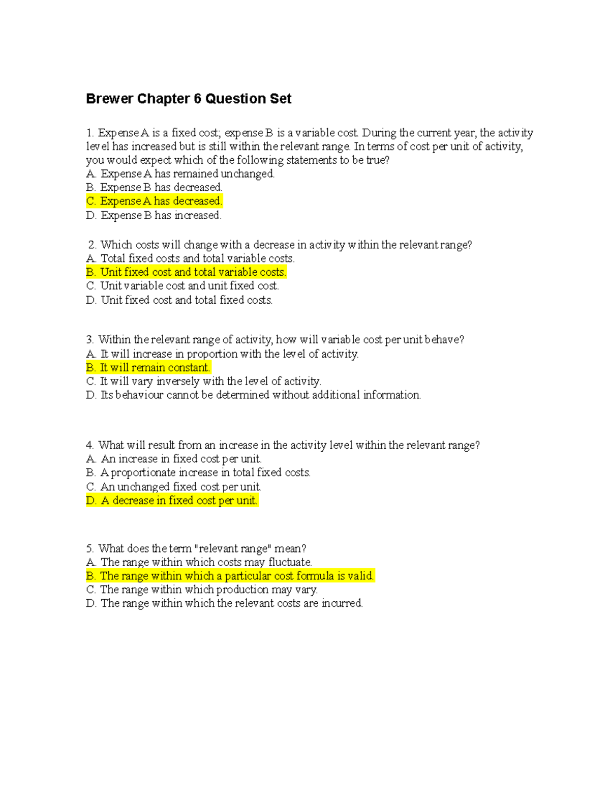 Brewer Chapter 6 Question Set Student version Hrm 1031 Brown