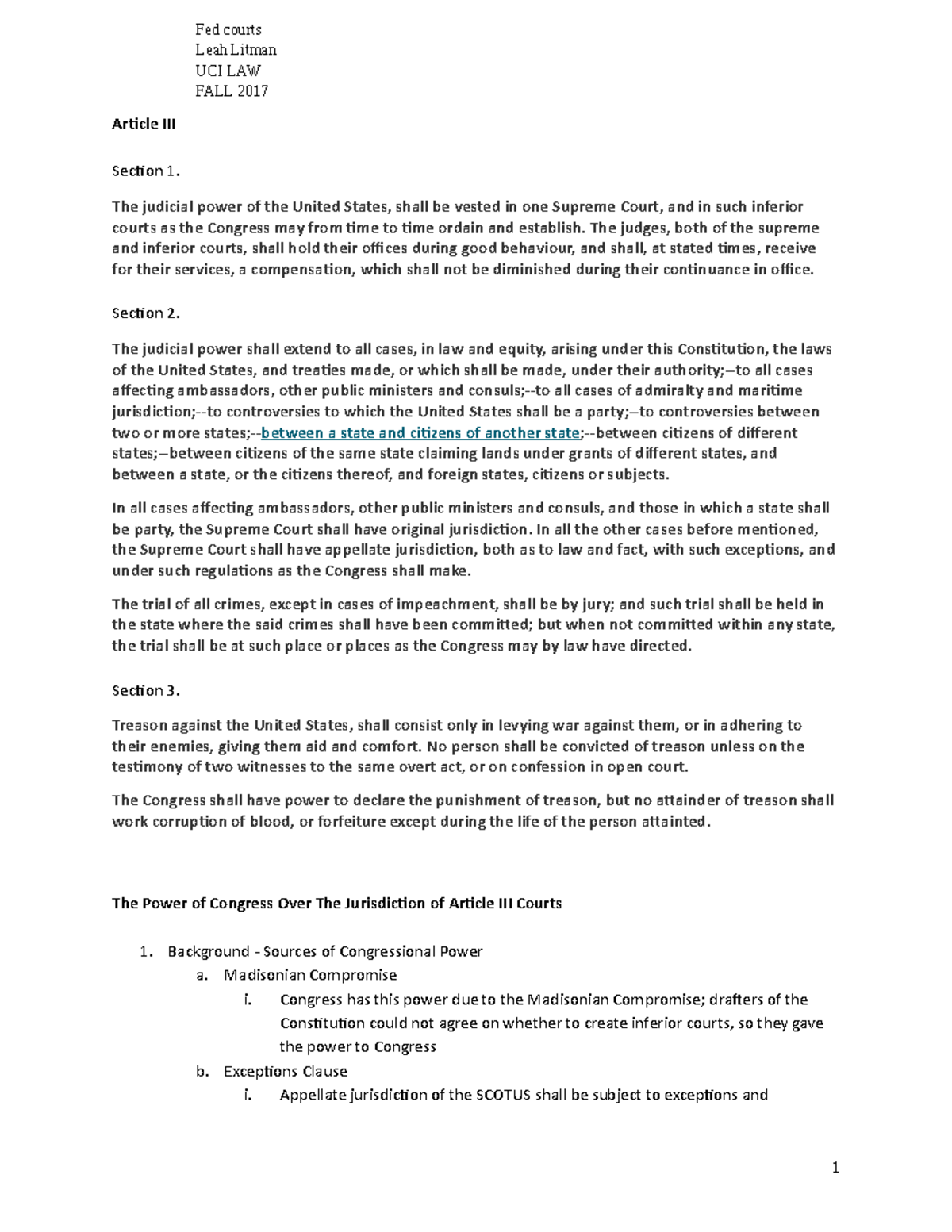 who has the power to create inferior courts