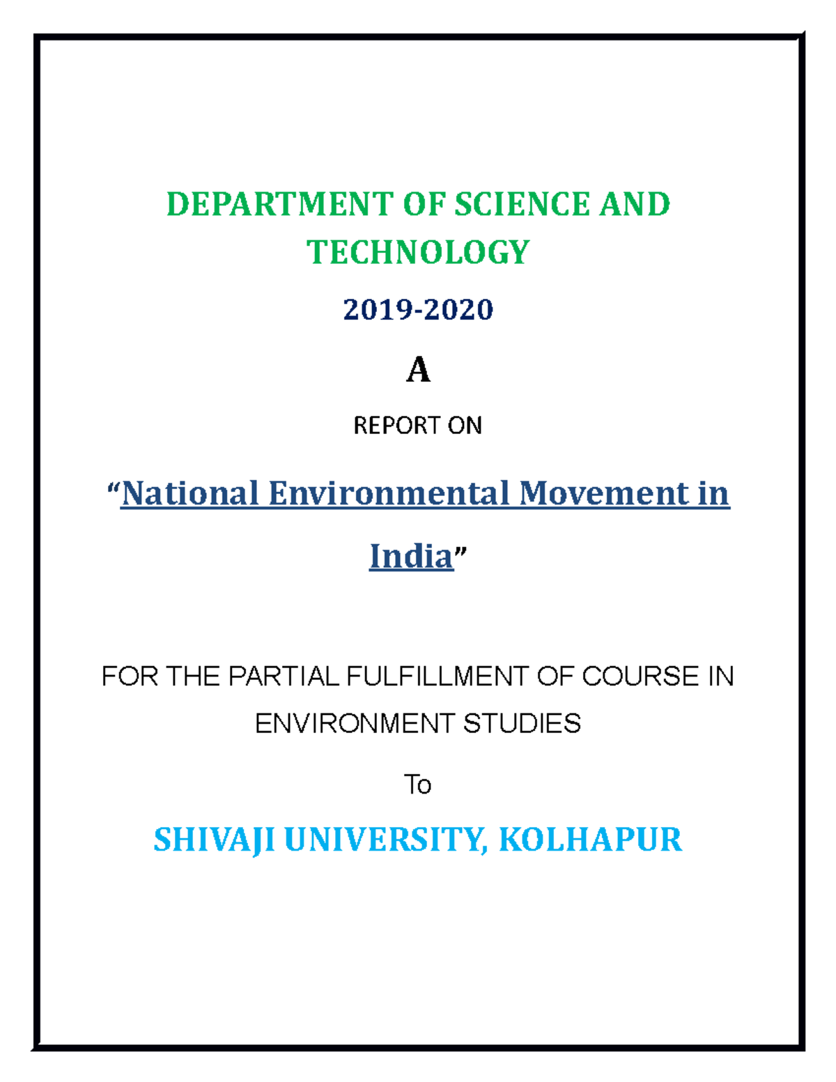 case study on environmental movement in india