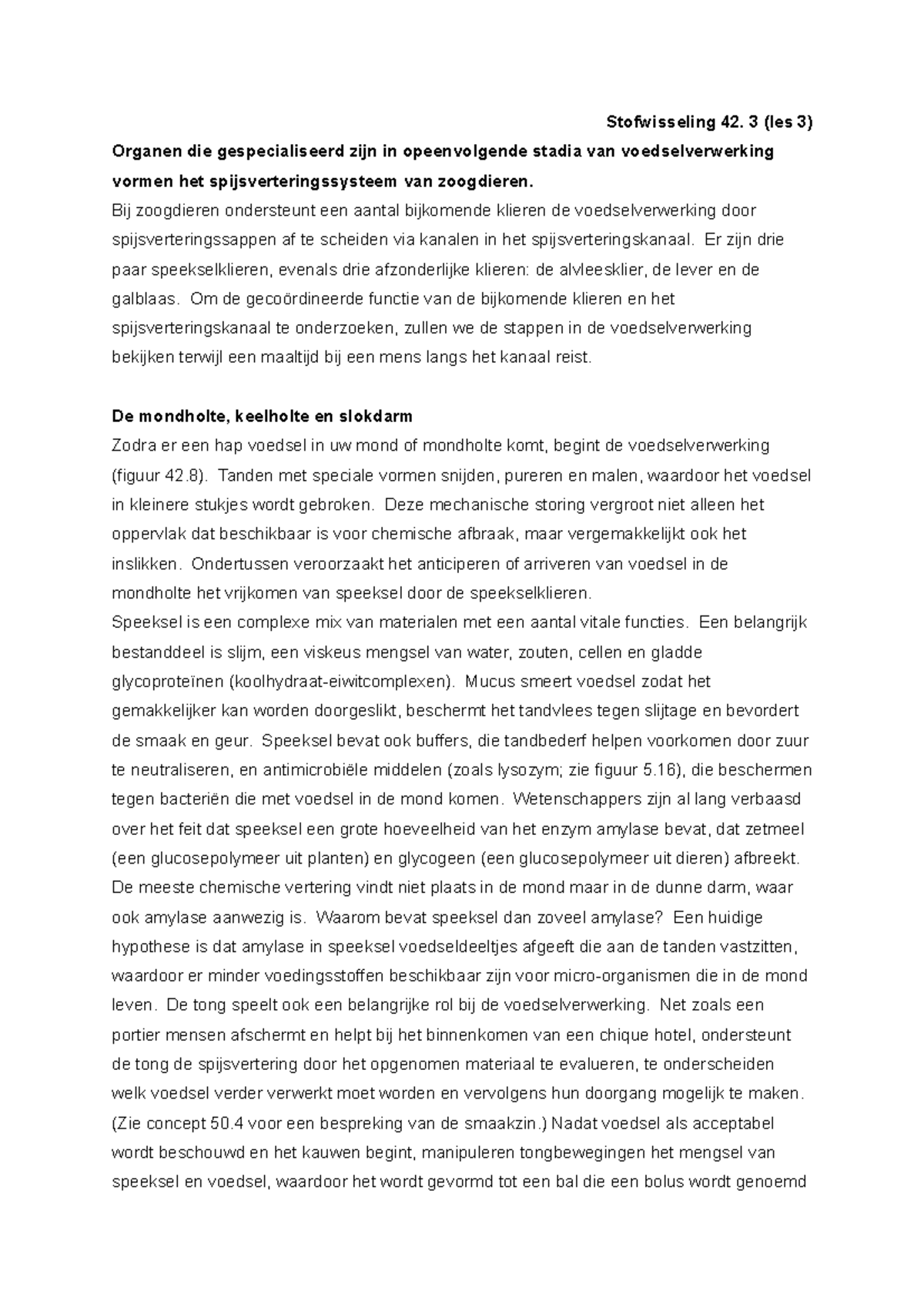 42.3 stofwisseling samenvatting hoofdstuk 42.3 geheel vertaalt van