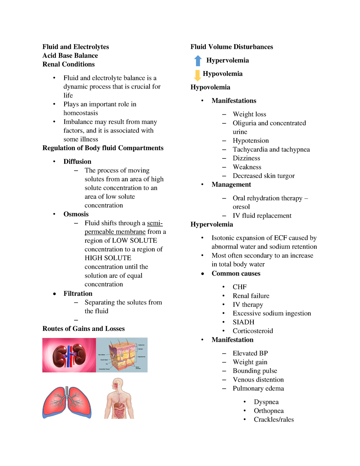 Fluid-and-electrolytes - Fluid And Electrolytes Acid Base Balance Renal 