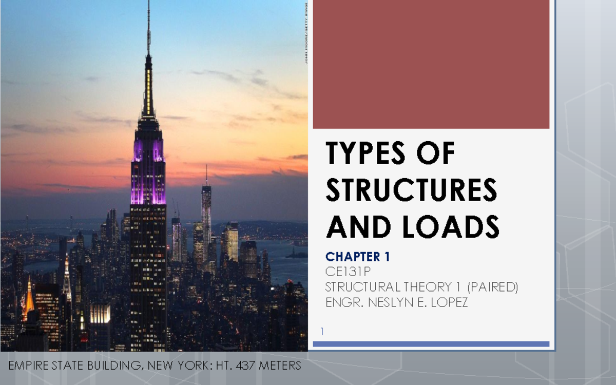 1 Types OF Structures & Loads - TYPES OF STRUCTURES AND LOADS ...
