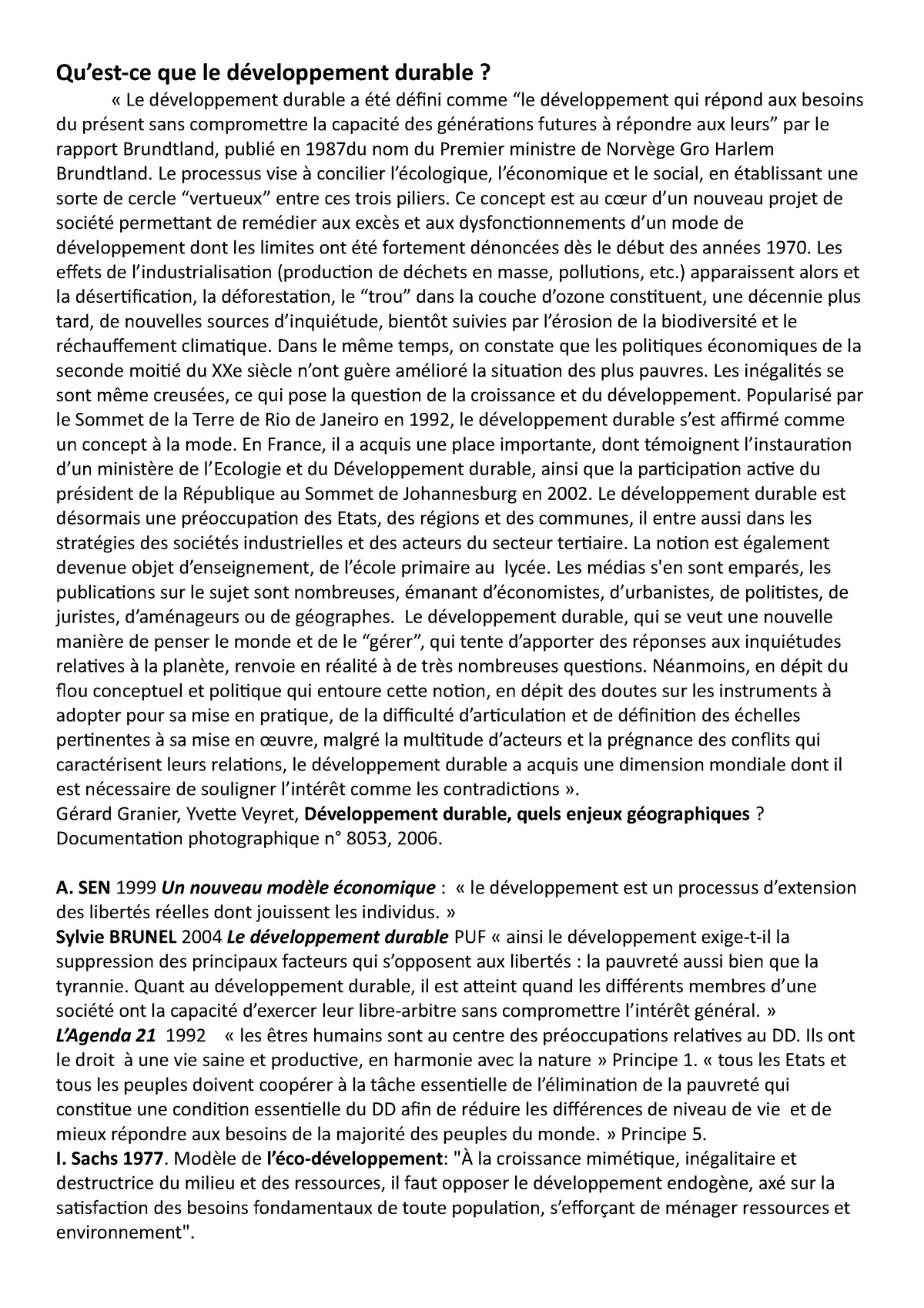 Enjeux De La Mondialisation Risques Dd Quest Ce Que Le Développement Durable Le 