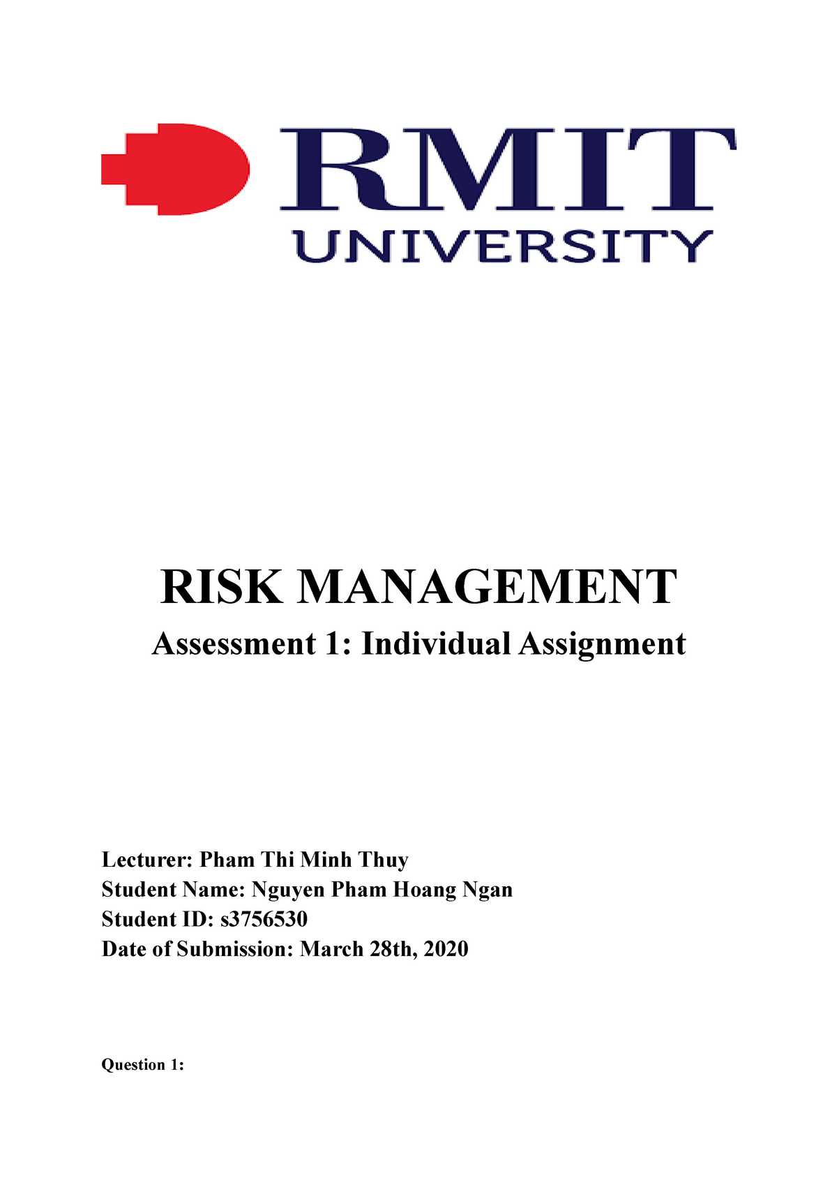 risk management in assignment