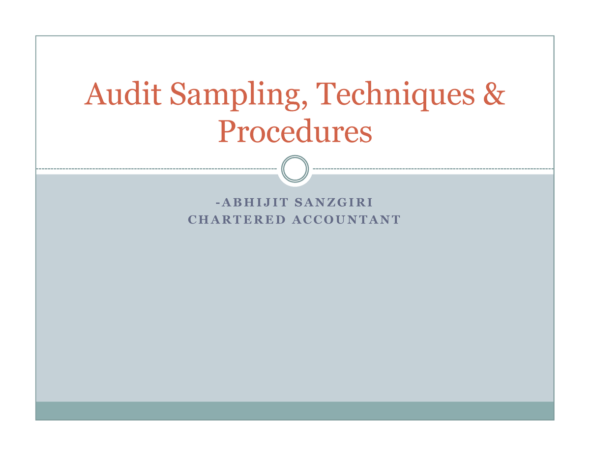 case study audit sampling