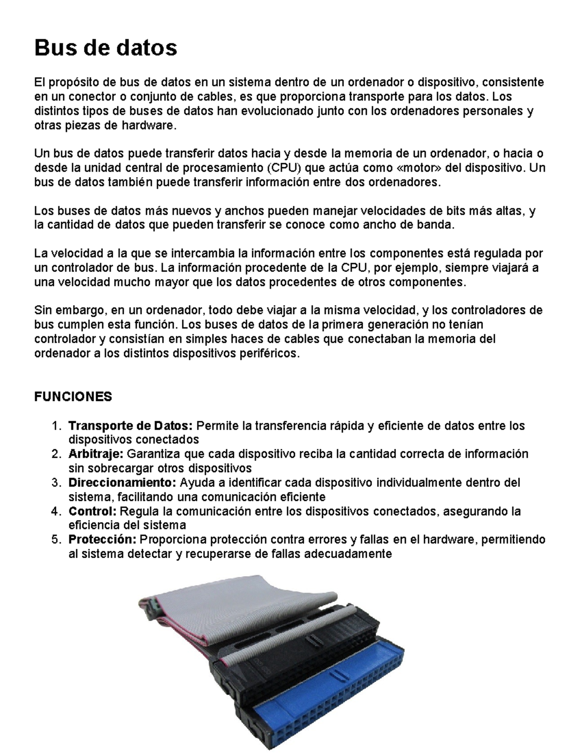 Bus - tipos de buses - Bus de datos El propósito de bus de datos en un ...