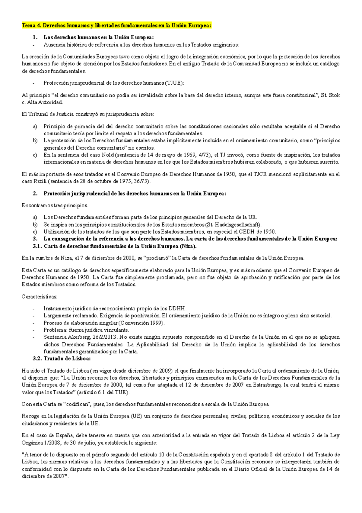 Tema 4 - Apuntes Derecho de la Unión Europea de Elena García Cazorla ...
