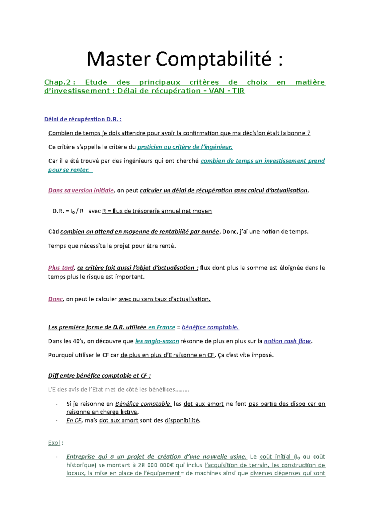 Master Comptabilit 28 - Master Comptabilité : Chap : Etude Des ...