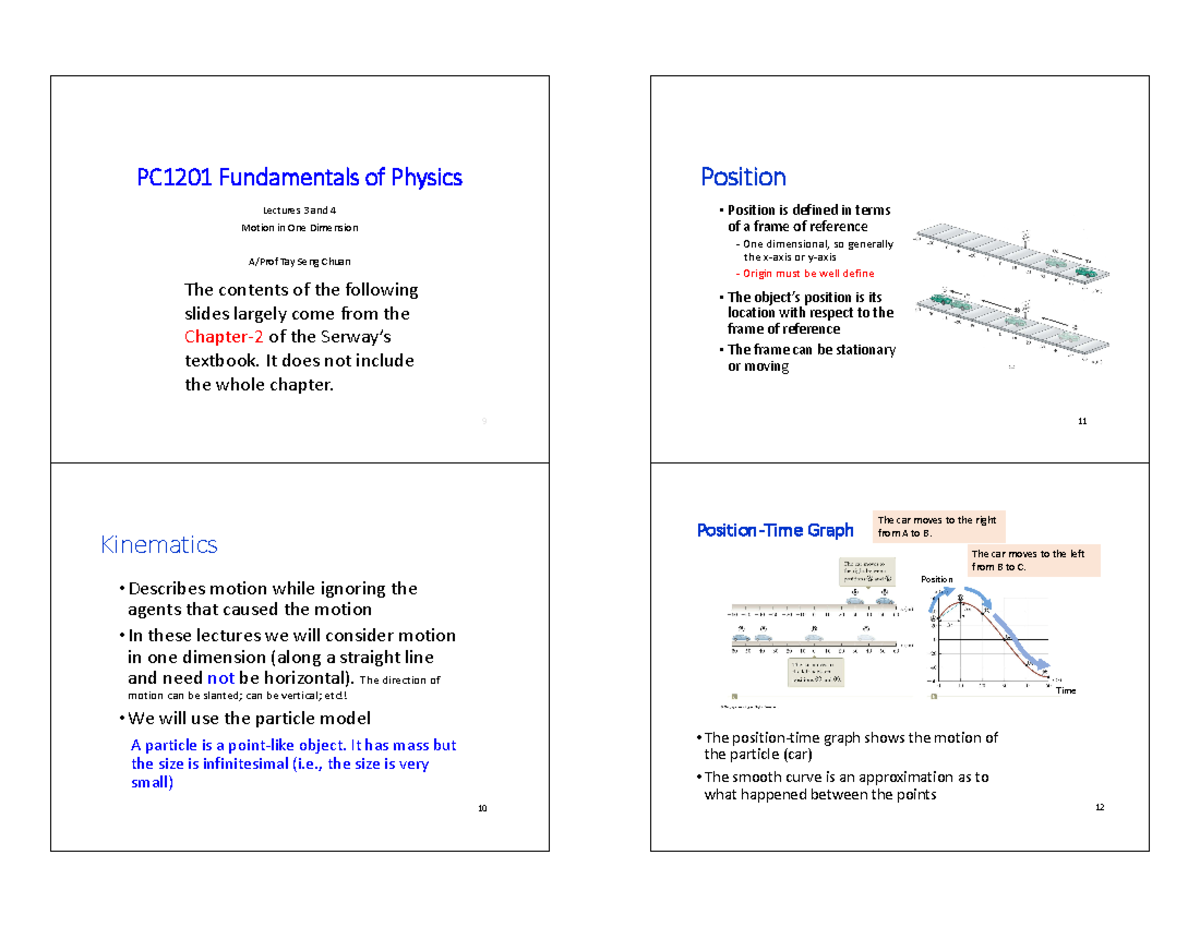 Chapter 02 pdf - lecture notes after lecture (with solutions) - PC1201 ...