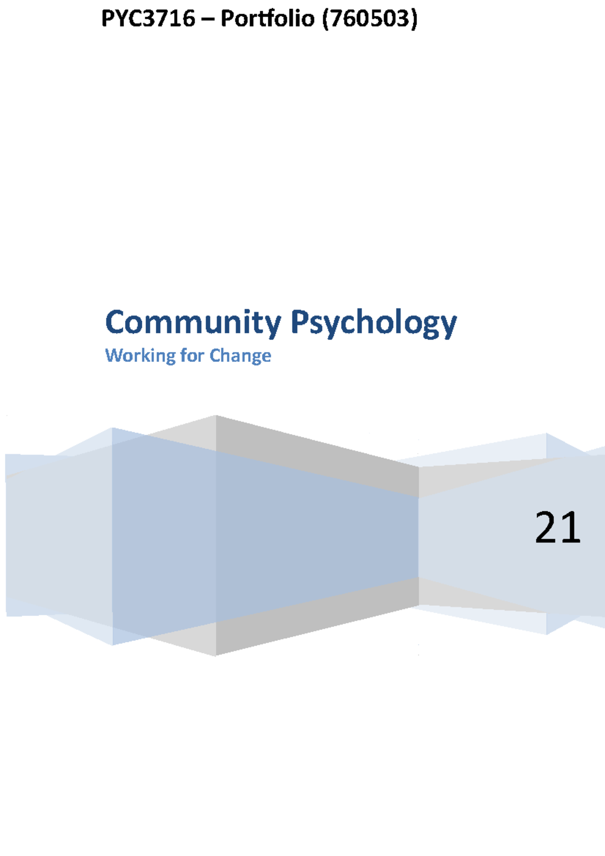 PYC3716 Portfolio - Please Do Not Plagiarise But Use As An Example ...